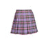 Punk purple checked splicing black pleated short skirt KW175